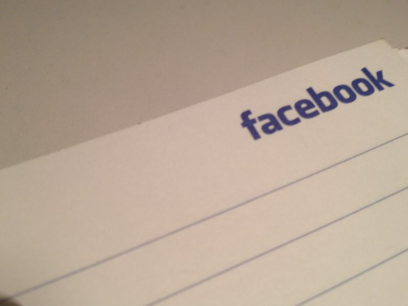 Notebook with Facebook logo